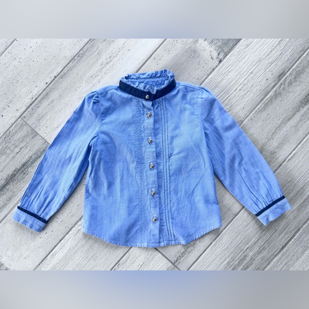 Janie & Jack Chambray Button Up Blouse - size 4
